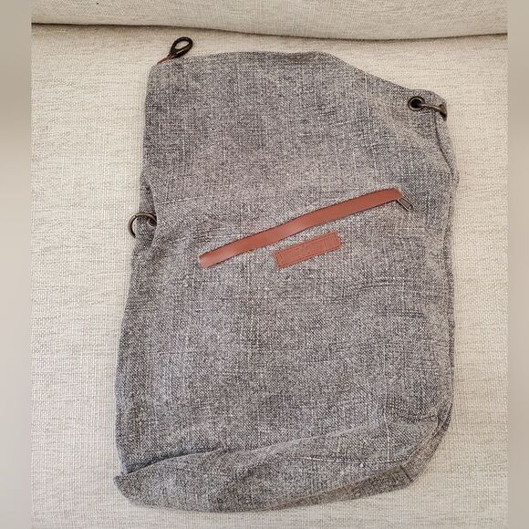 NEW! Vintage Addiction Fold-Over Jute Crossbody Bag - Grey - Picture 4 of 13